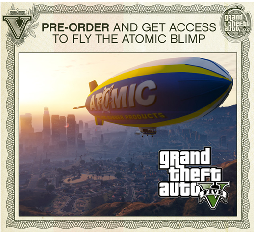 GTA V Pre Order and Get the Atomic Blimp