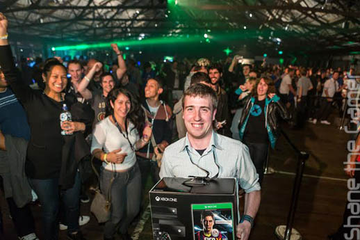 First in the world - New Zealander Daniel Livingstone with his new Xbox One.