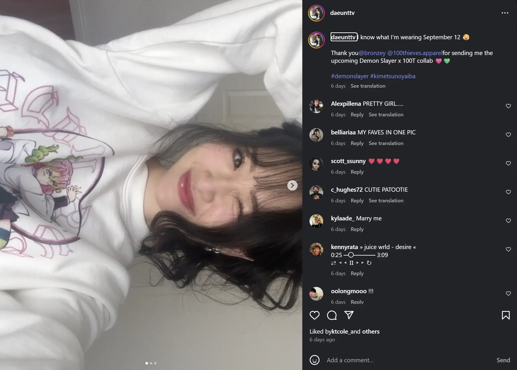 100 Thieves Demon Slayer collaboration