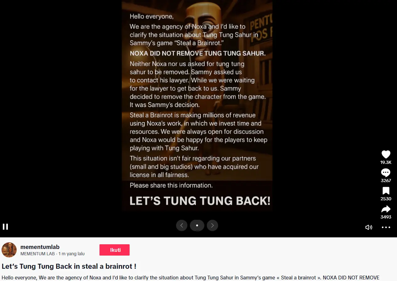 Steal A Brainrot Tung Tung Sahur