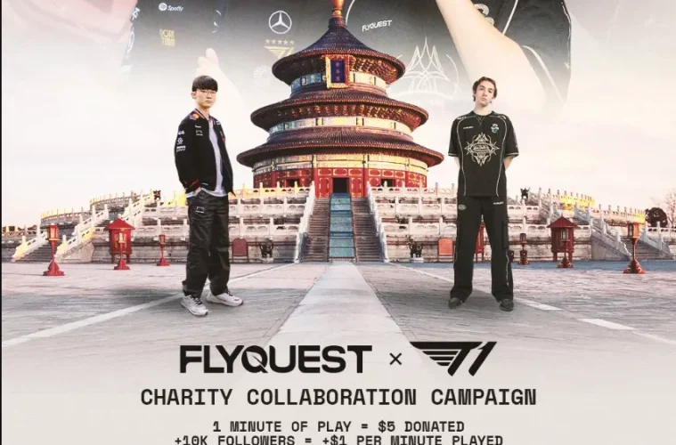 FlyQuest T1 Worlds 2025 charity campaign