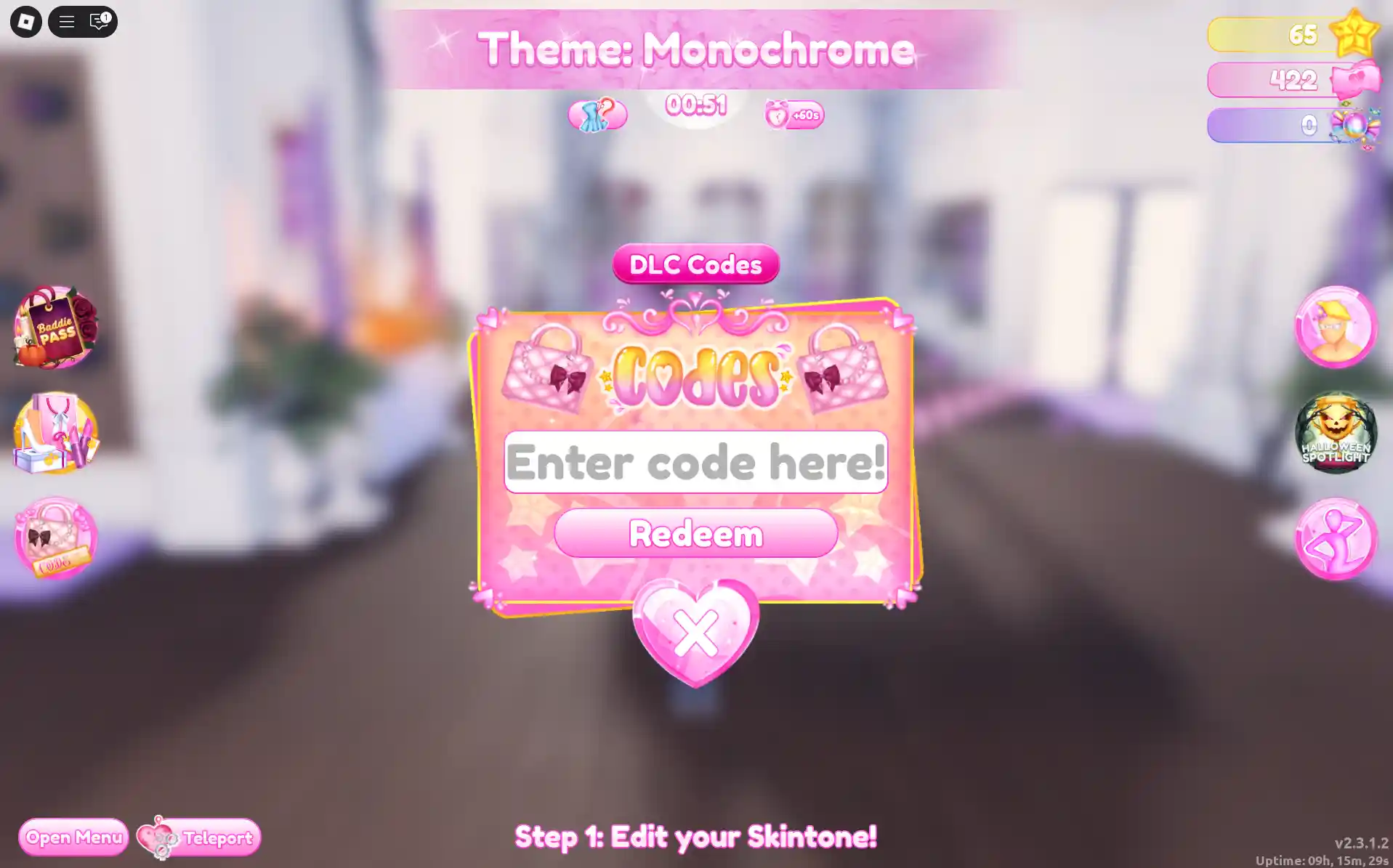 Dress to Impress codes October 2025