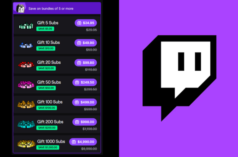 Twitch 1000 gifted subs