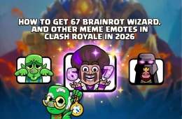 how to get 67 wizard goblin mimimi sneaky golem emote clash royale 2026