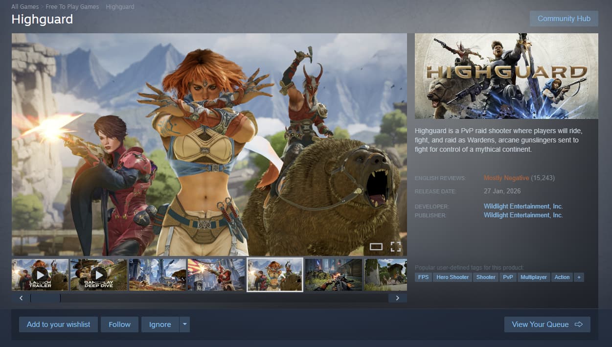 Highguard negative Steam Reviews