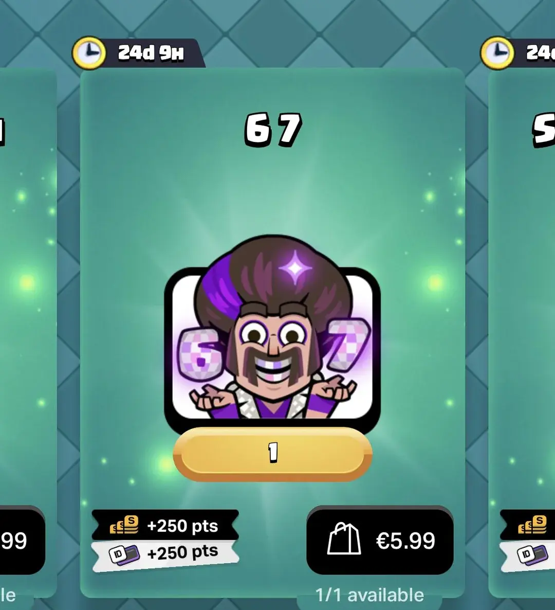 how to get 67 wizard goblin mimimi sneaky golem emote clash royale 2026