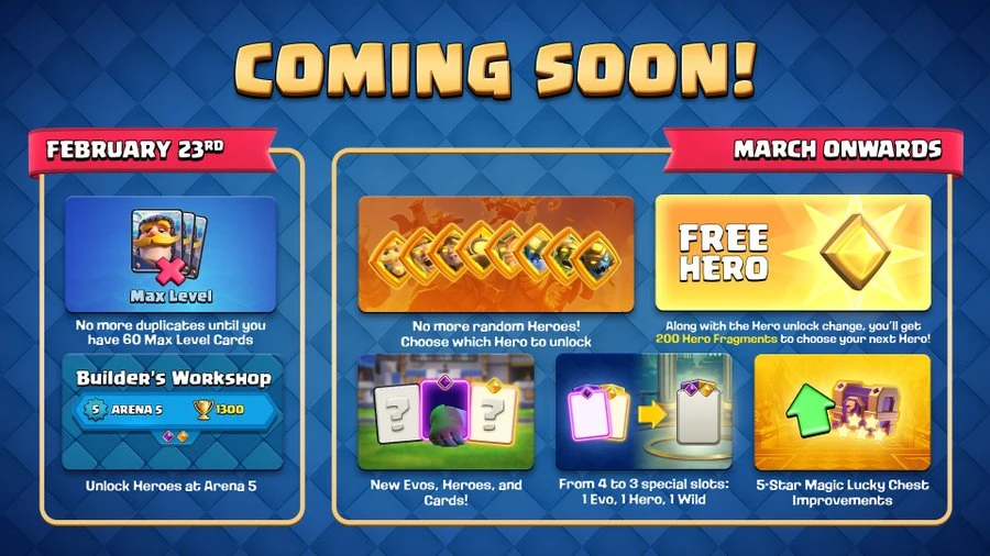 Clash Royale Q1 Update 2026 free hero
