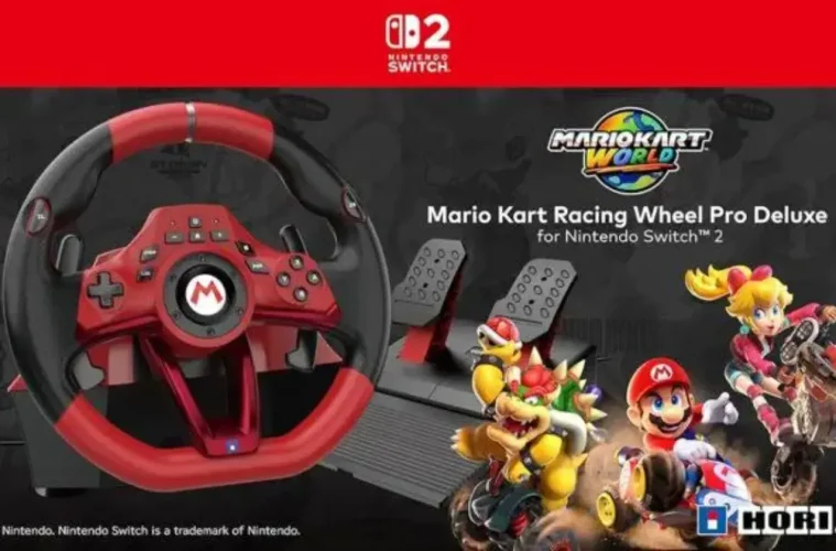 Mario Kart World HORI racing wheel