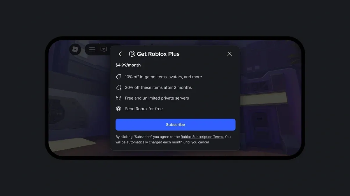 Roblox Plus subscription