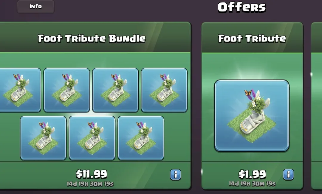 Clash of Clans Foot Tribute Bundle
