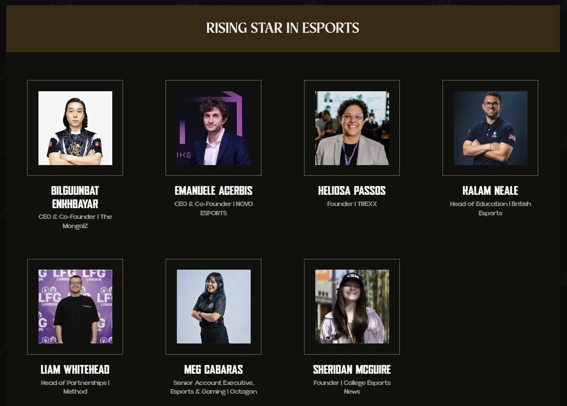 Esports Leaders Honours 2026 shortlist
