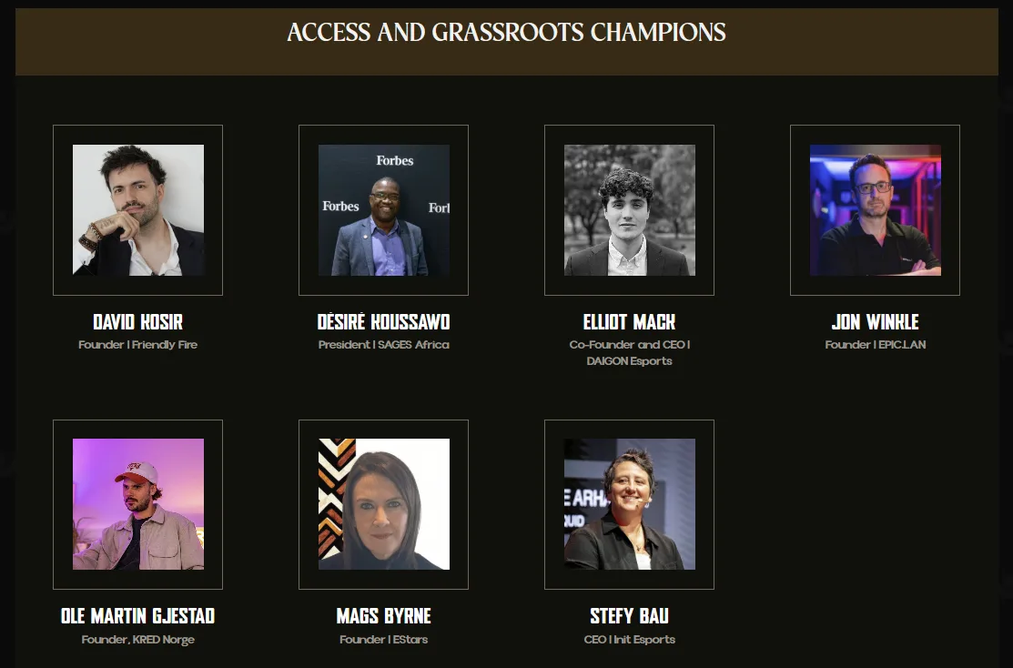 Esports Leaders Honours 2026 shortlist