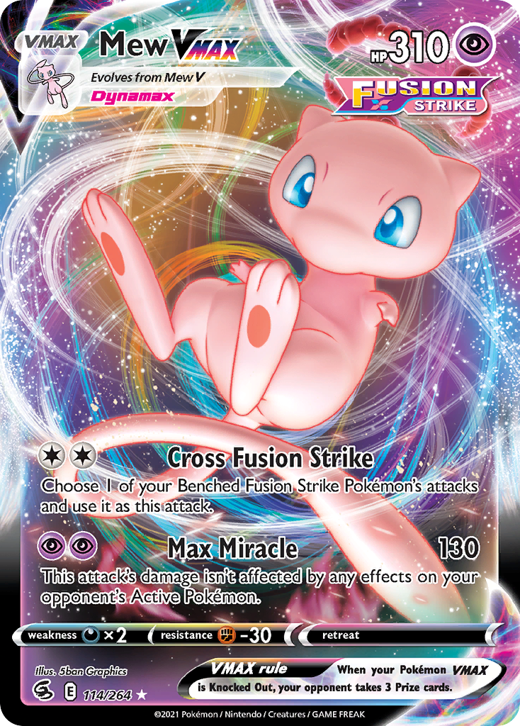 Mew VMAX Fusion Strike Pokemon TCG 30th Celebration