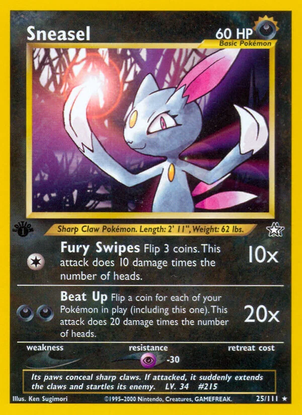 Sneasel Neo Genesis Pokemon TCG 30th Celebration