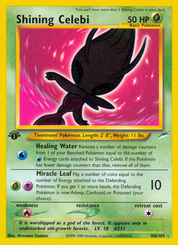 Shining Celebi Neo Destiny Pokemon TCG 30th Celebration