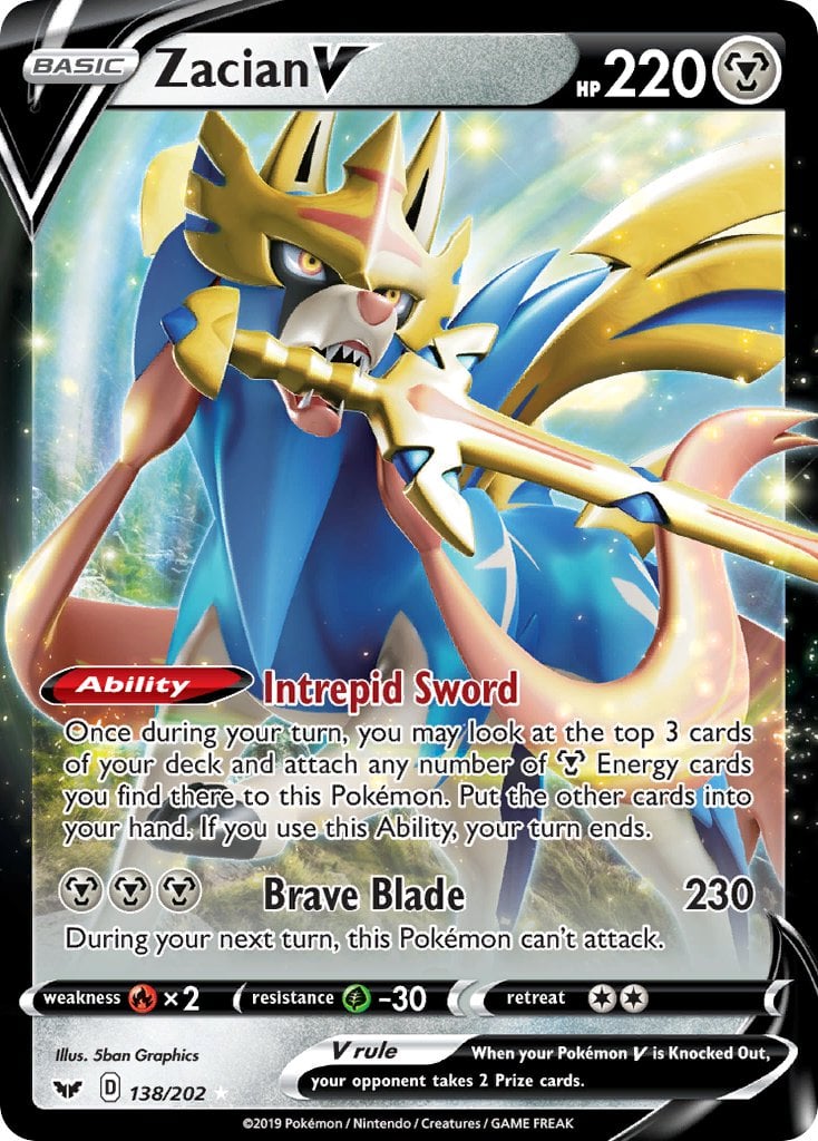 Zacian V Sword and Shield Pokemon TCG 30th Celebration