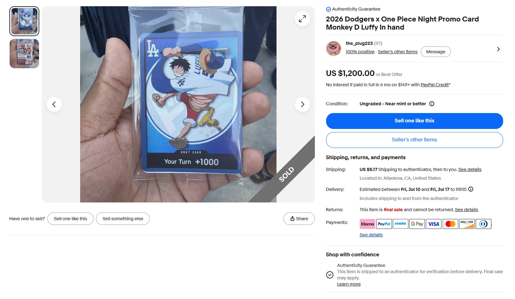 Dodgers One Piece Night